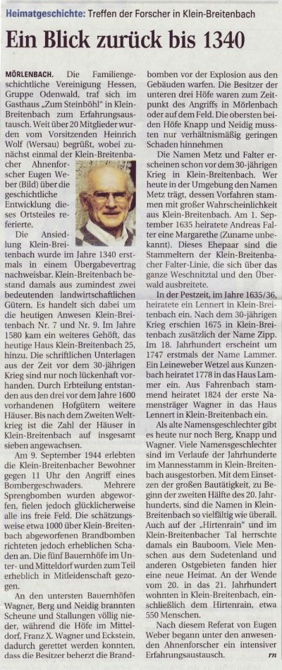 Ein Blick zurck bis 1304 - Odenwlder Zeitung
